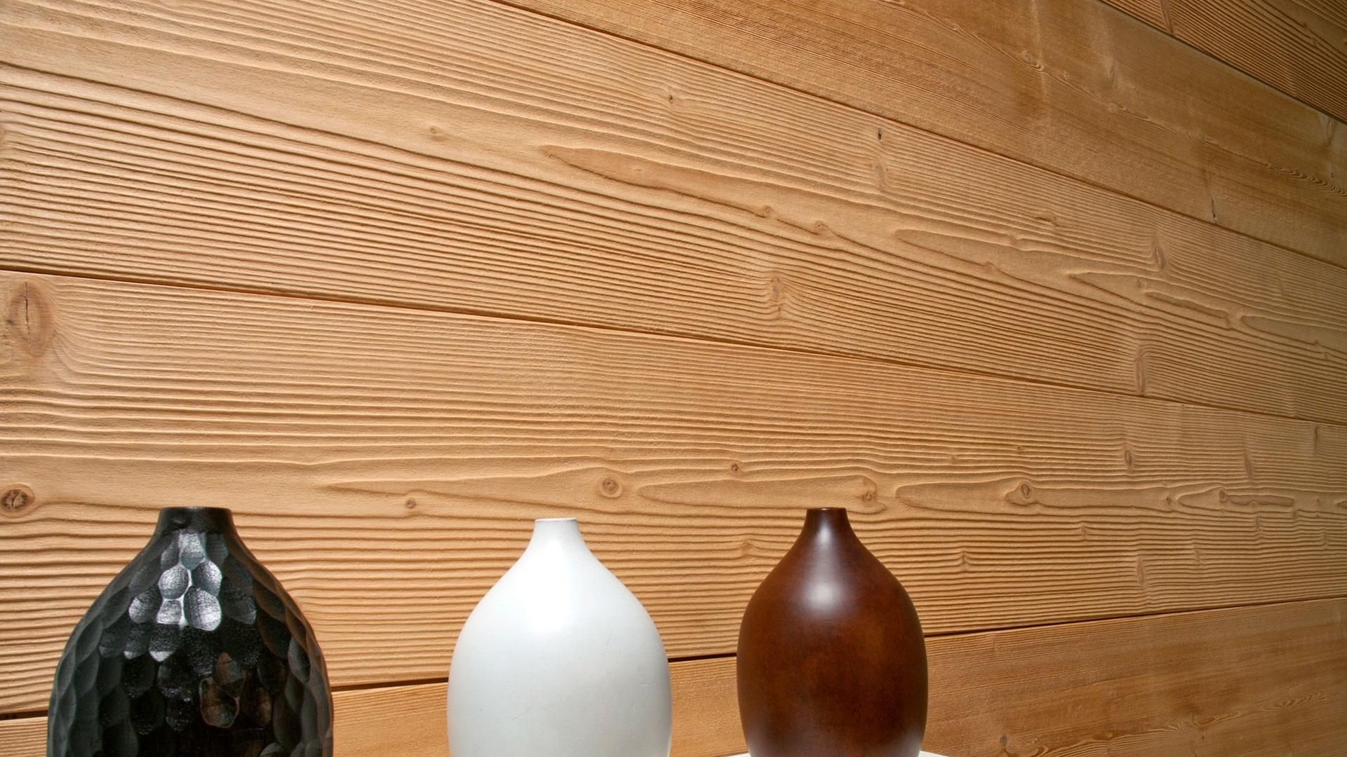 Zoom sur le lambris thermochauffé