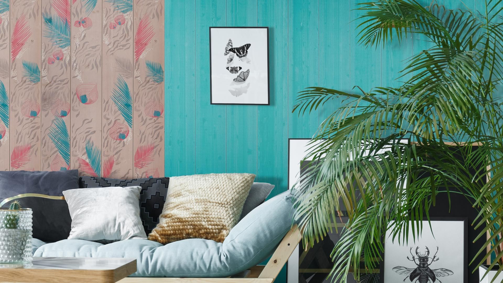 Salon moderne et coloré