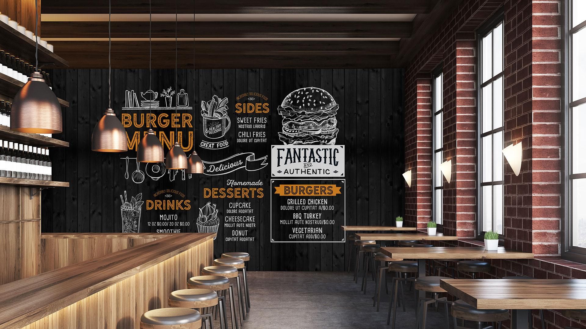 Fresque originale dans un restaurant